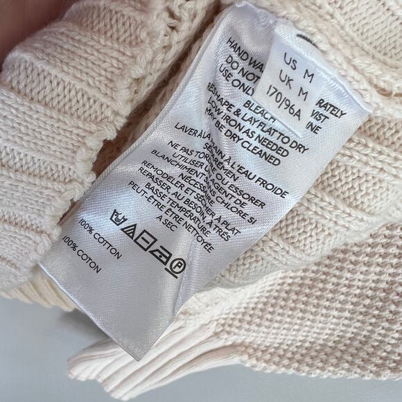 Free People Beach Cardigan Hailee Boho Cotton V Neck Cream Powder Sand Women’s M - Picture 9 of 10